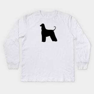 Afghan Hound Dog Breed Silhouette Kids Long Sleeve T-Shirt